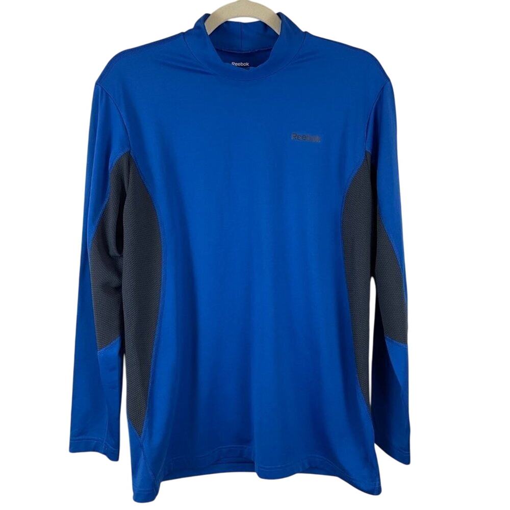 Reebok Blue & Dark Gray Mock Turtleneck Pullover Size Large